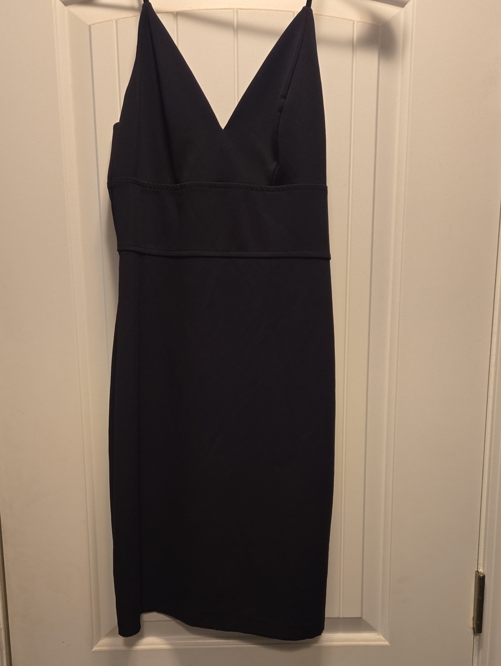 Express Black V-Neck Midi Slip Dress